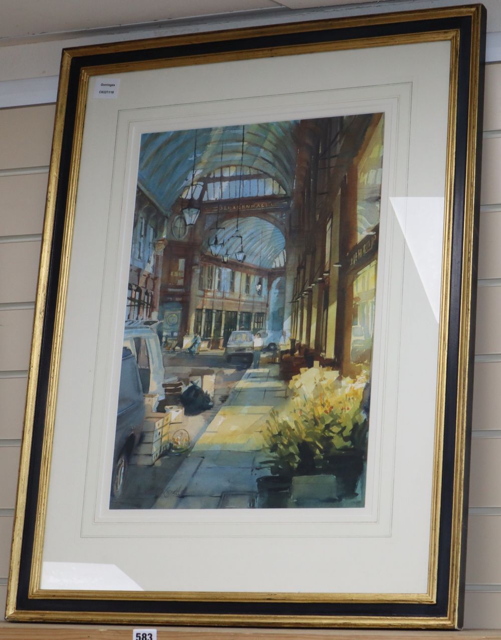 Alexander Creswell (1957-), watercolour, Leadenhall Market, signed, 53 x 37cm